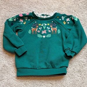 Mini-Boden Kids Green Embroidered Sweatshirt